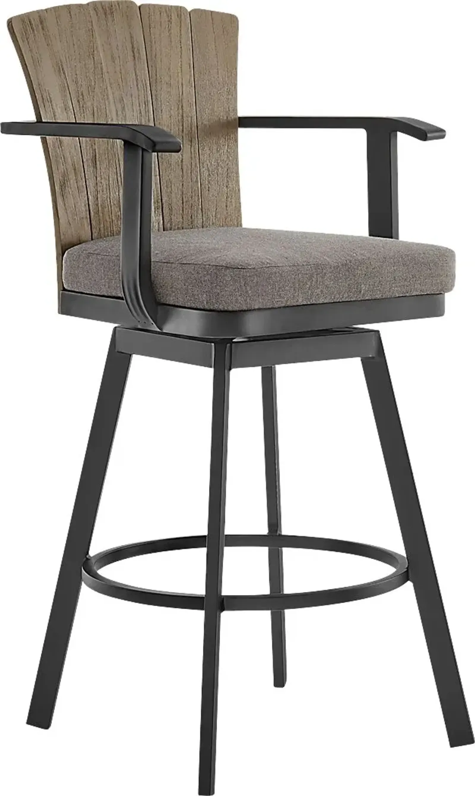 Outdoor Sallodge Charcoal Swivel Barstool