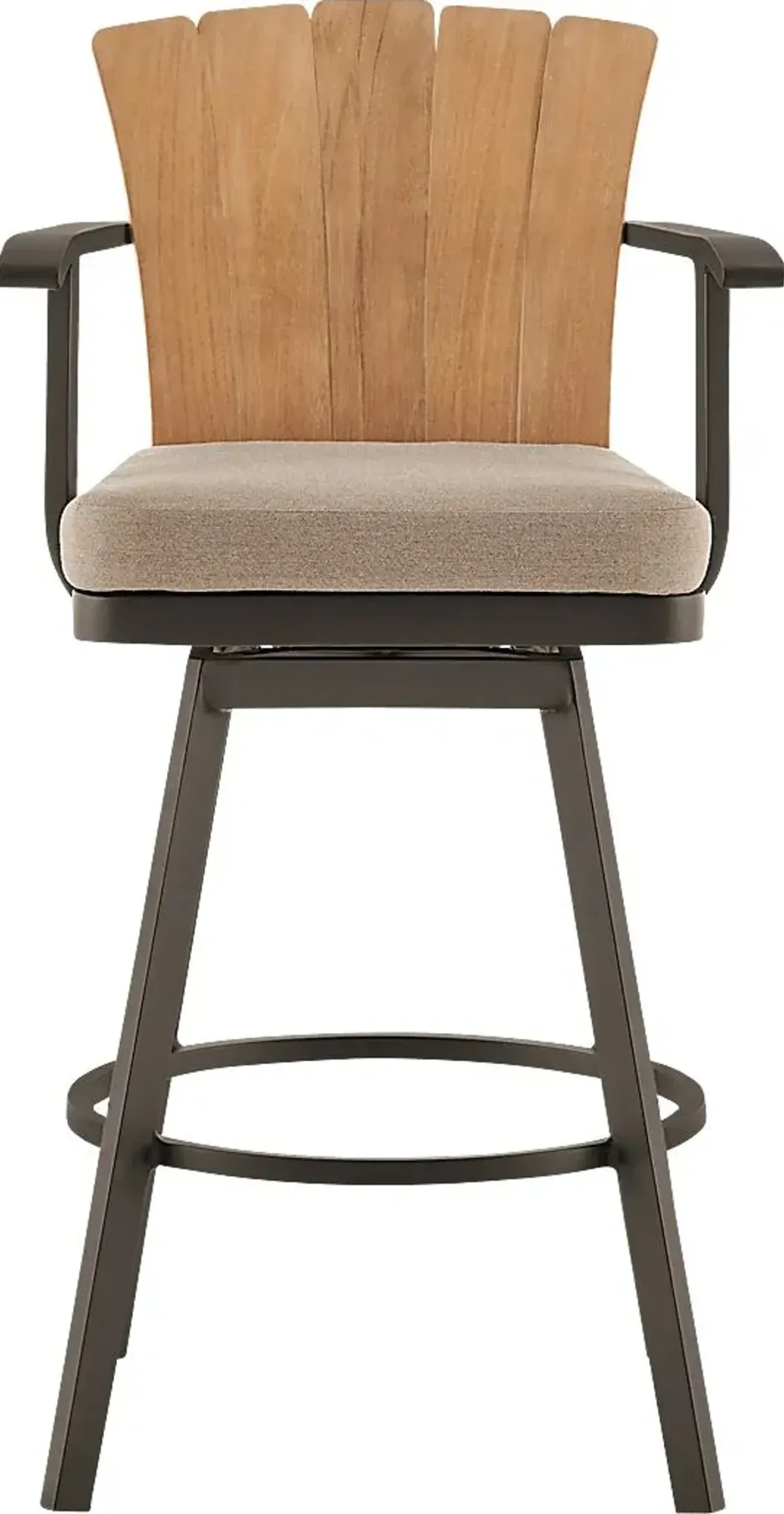 Outdoor Sallodge Brown Swivel Barstool