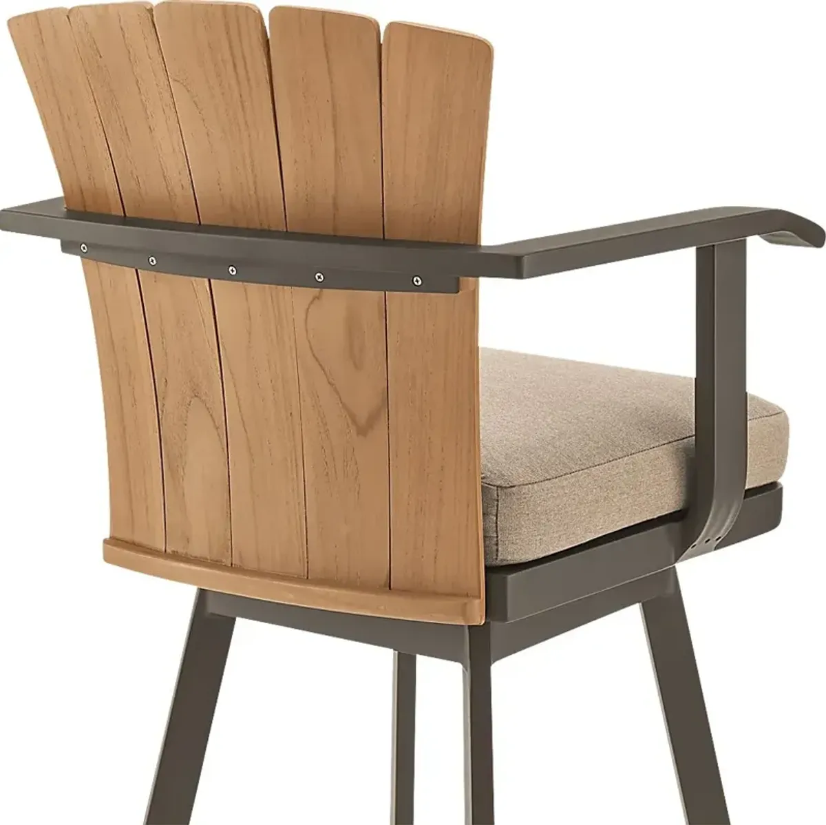 Outdoor Sallodge Brown Swivel Barstool