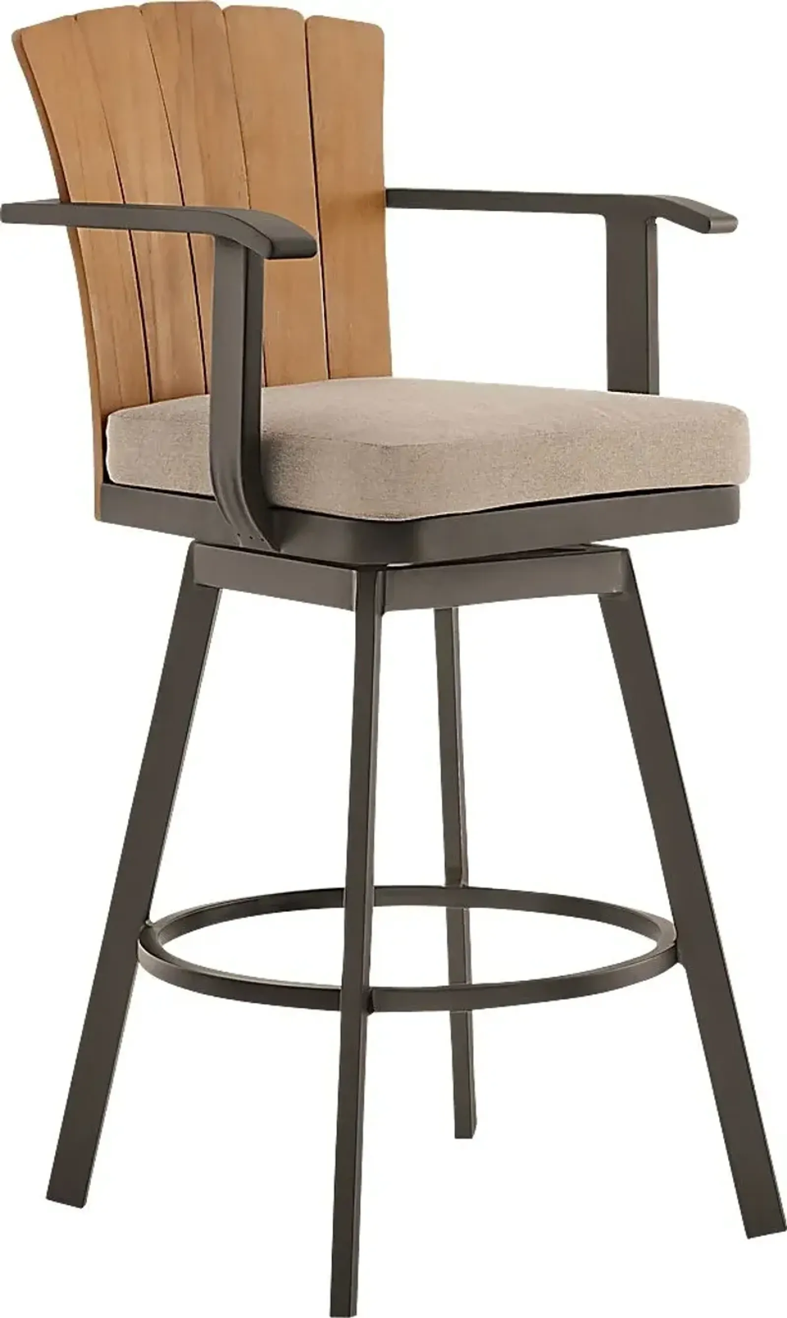 Outdoor Sallodge Brown Swivel Barstool