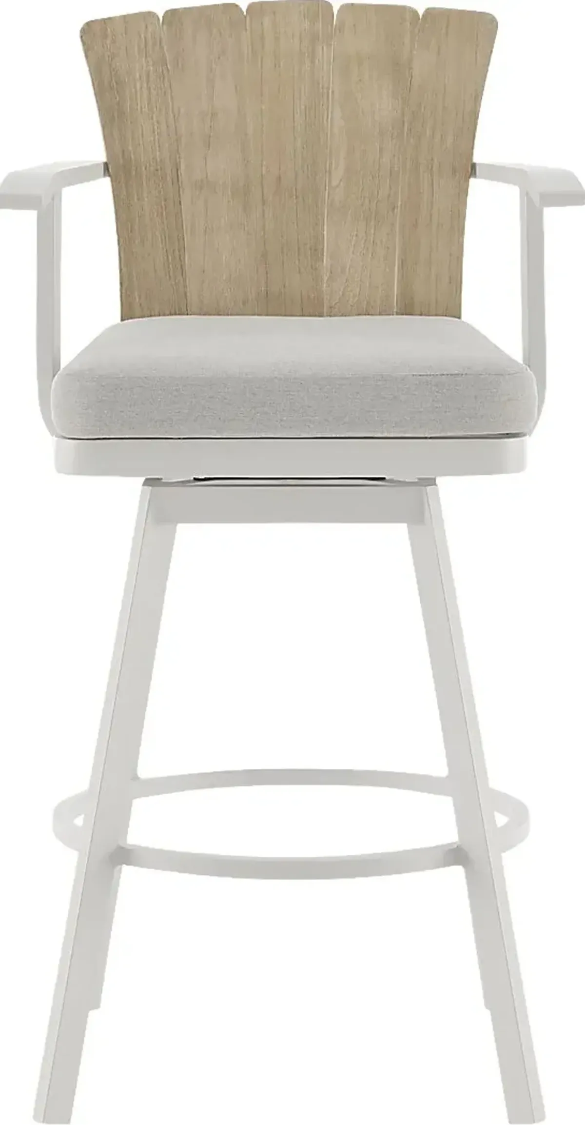 Outdoor Sallodge Gray Swivel Barstool