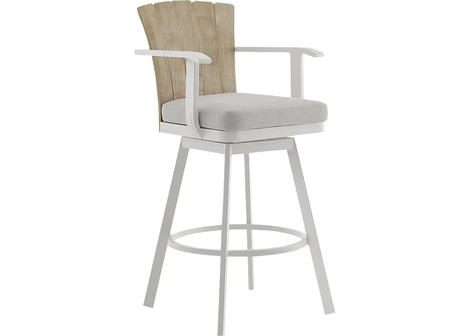 Outdoor Sallodge Gray Swivel Barstool