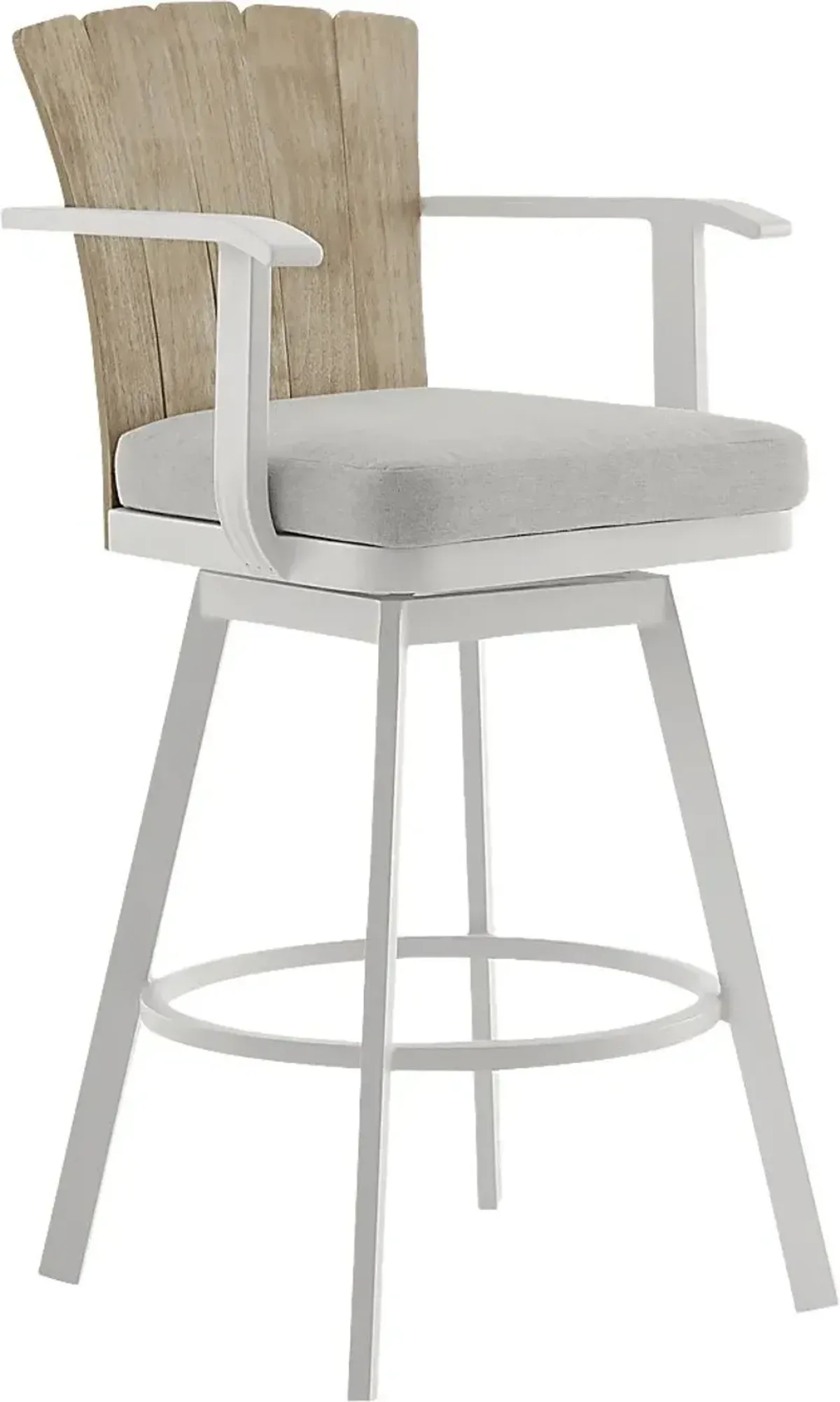 Outdoor Sallodge Gray Swivel Barstool