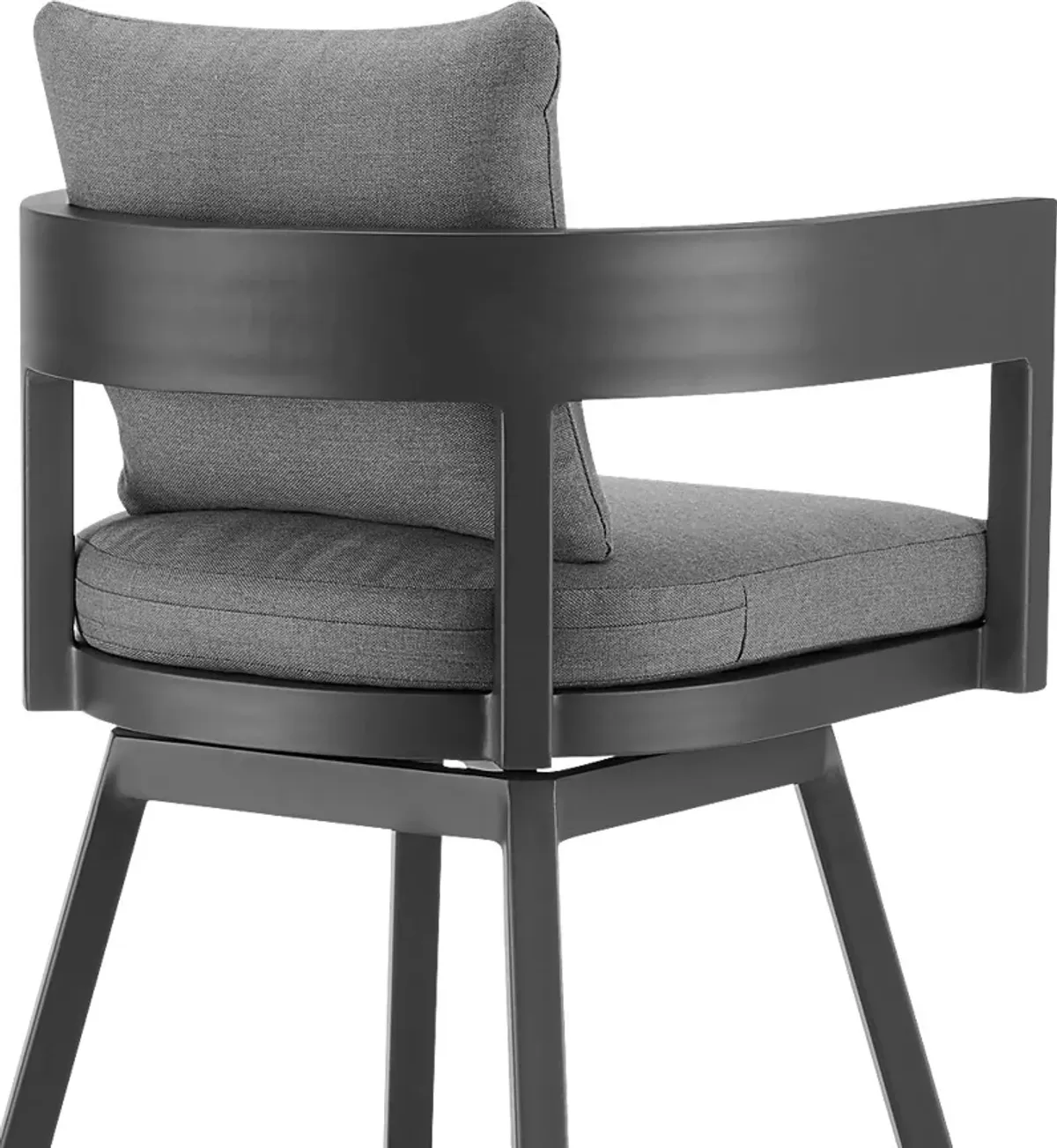 Outdoor Leeton Gray Swivel Barstool