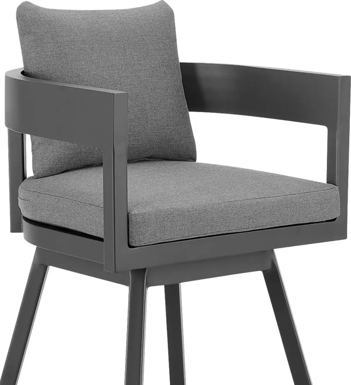 Outdoor Leeton Gray Swivel Barstool