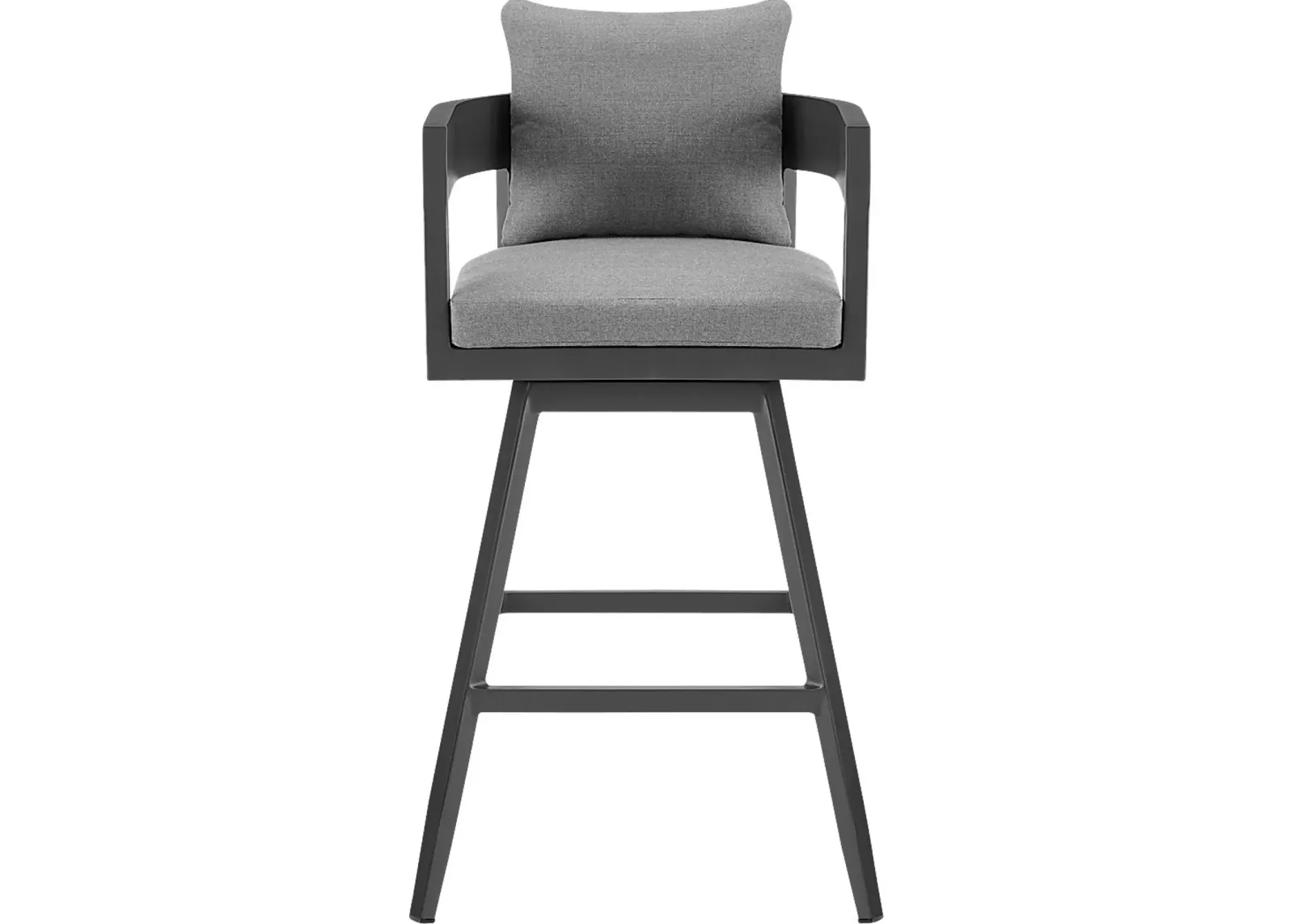 Outdoor Leeton Gray Swivel Barstool