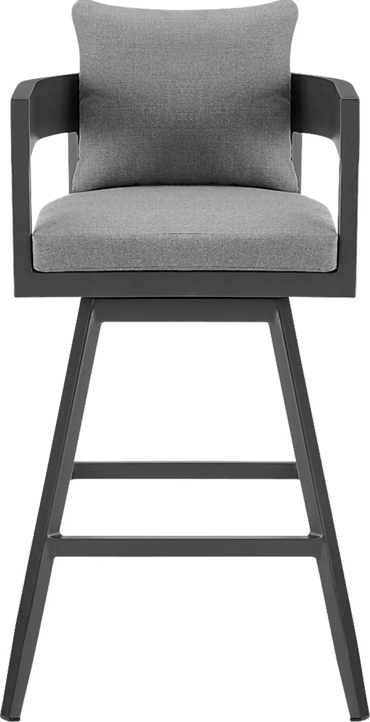 Outdoor Leeton Gray Swivel Barstool