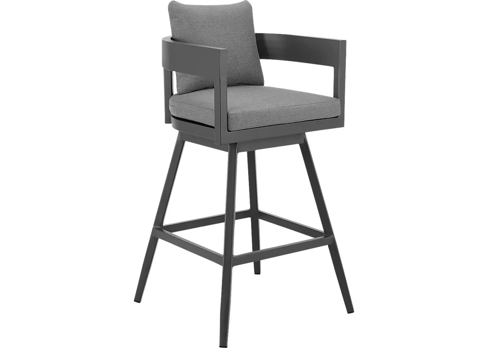 Outdoor Leeton Gray Swivel Barstool