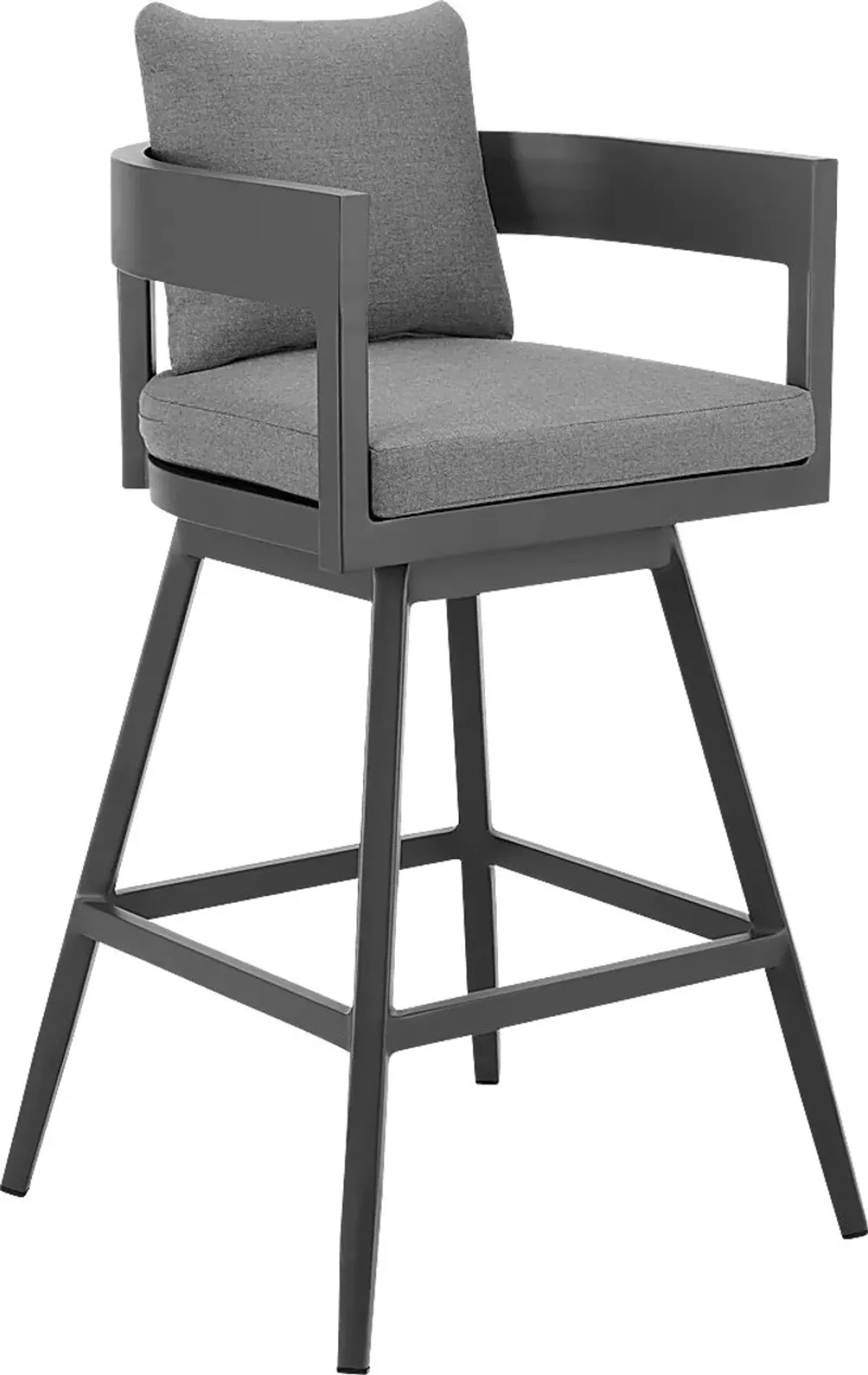 Outdoor Leeton Gray Swivel Barstool