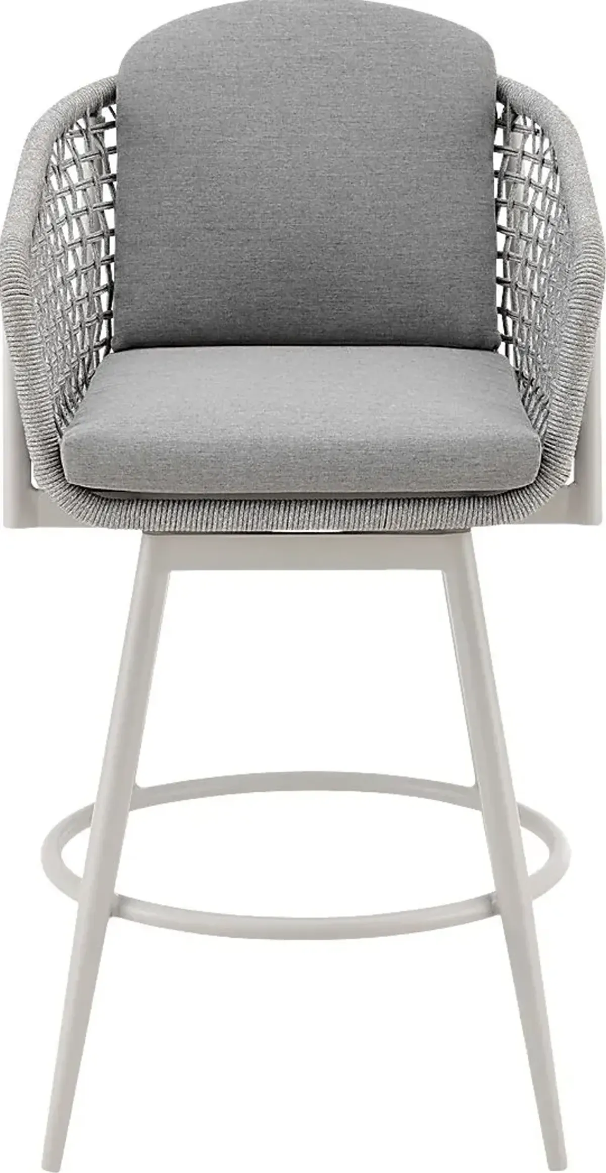 Outdoor Rowding Gray Swivel Barstool