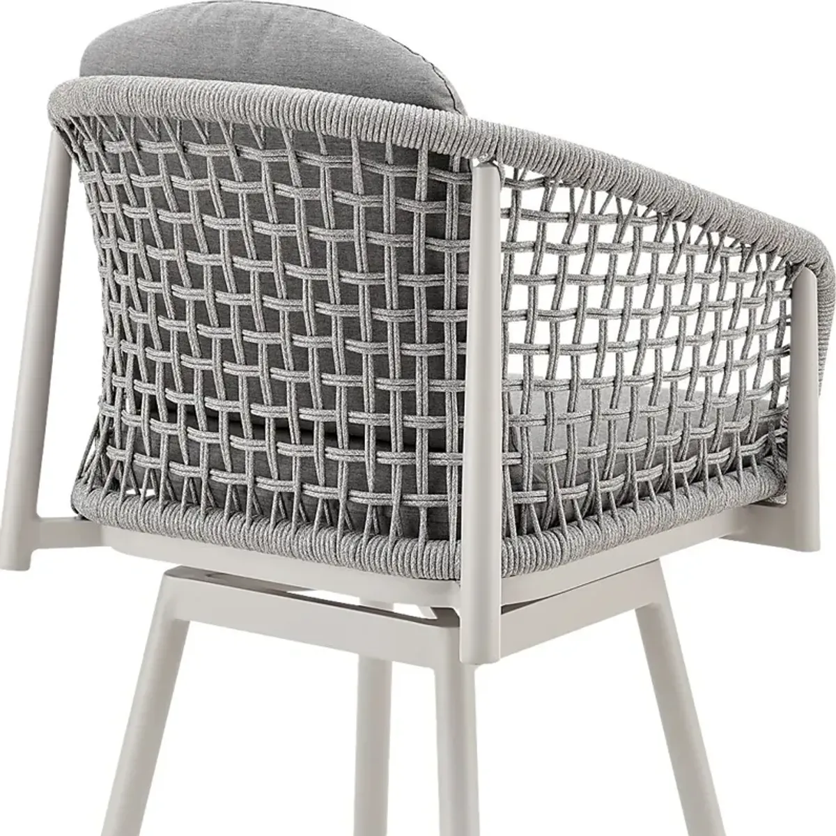 Outdoor Rowding Gray Swivel Barstool