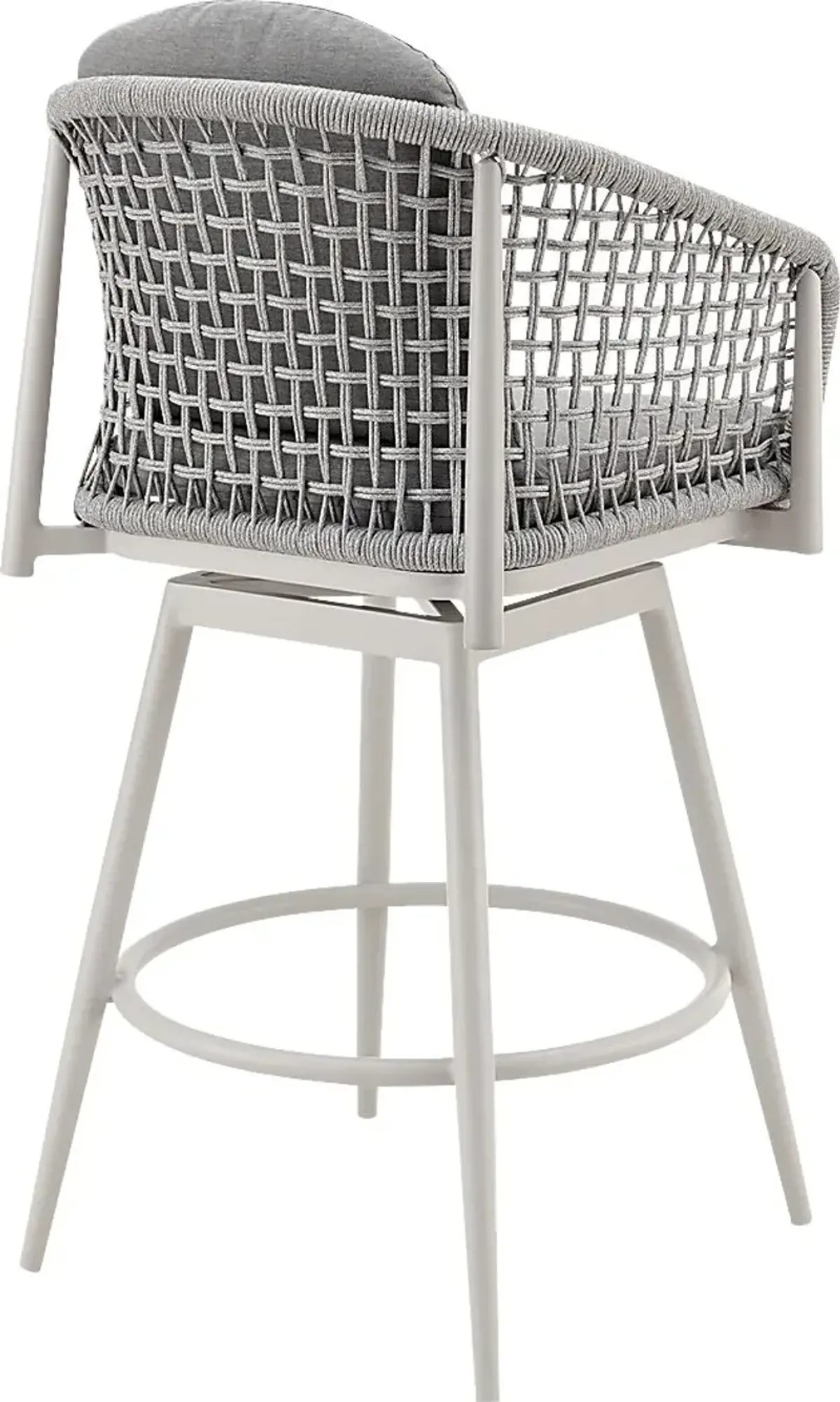 Outdoor Rowding Gray Swivel Barstool