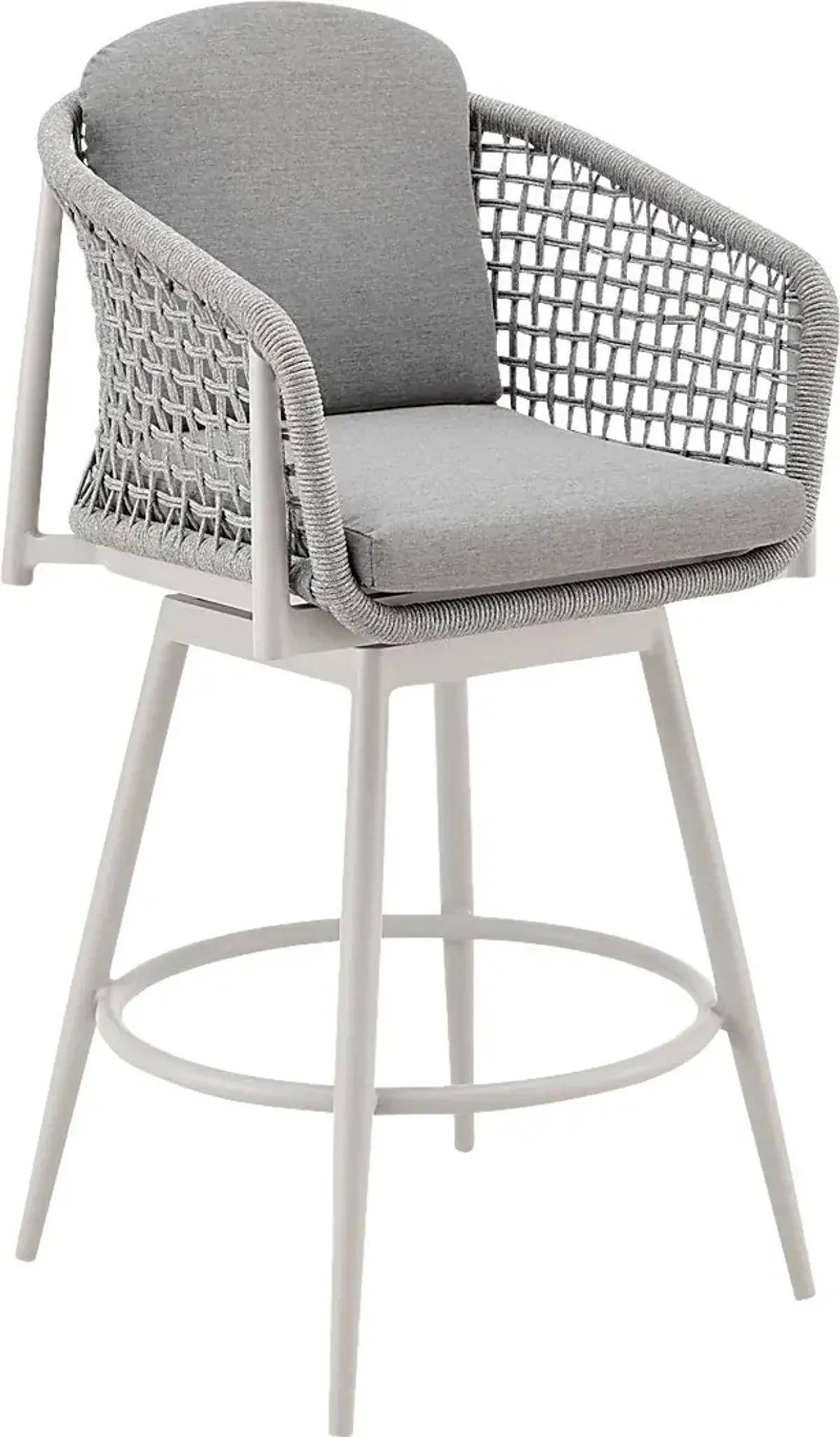 Outdoor Rowding Gray Swivel Barstool