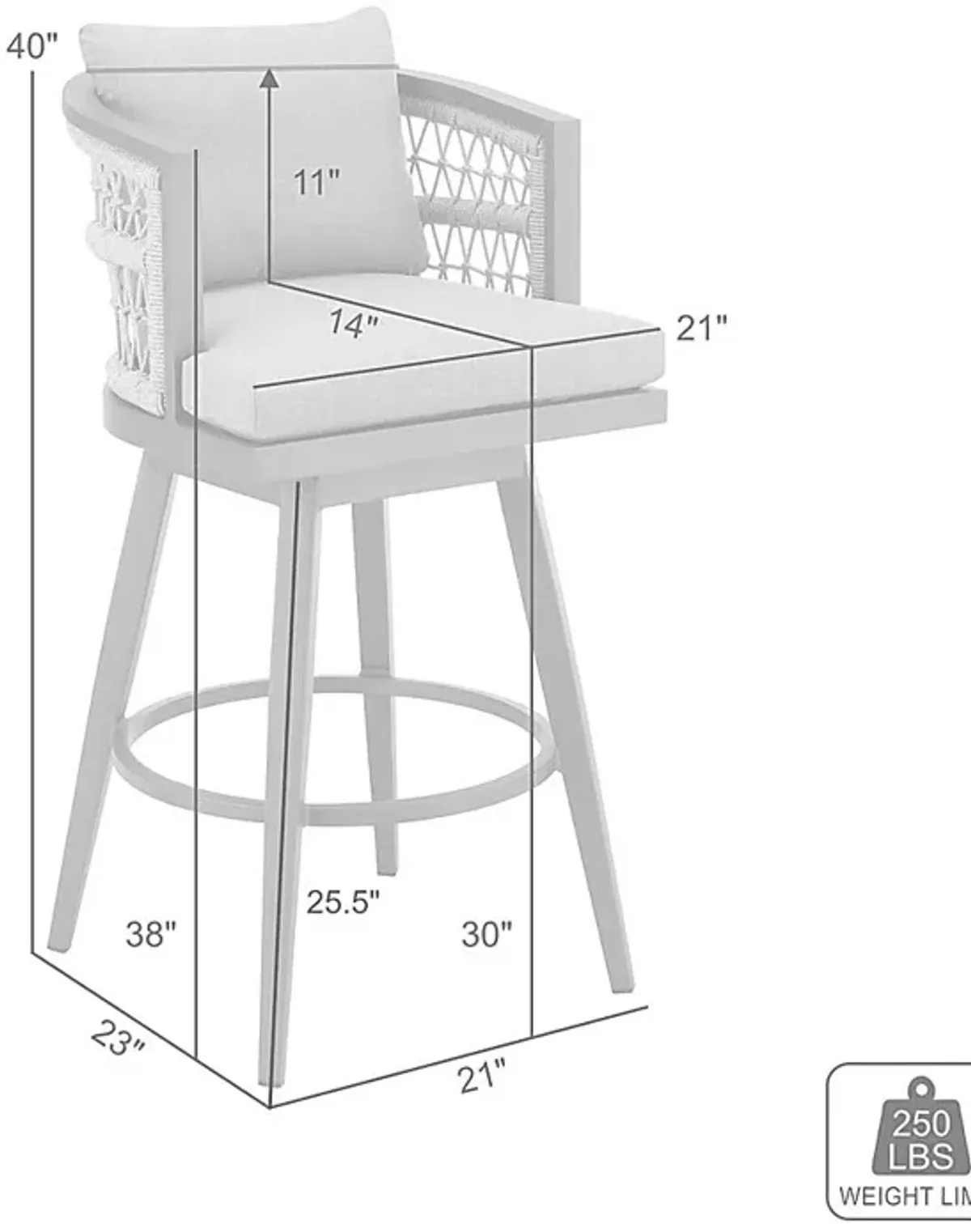 Outdoor Hebtos Gray Swivel Barstool