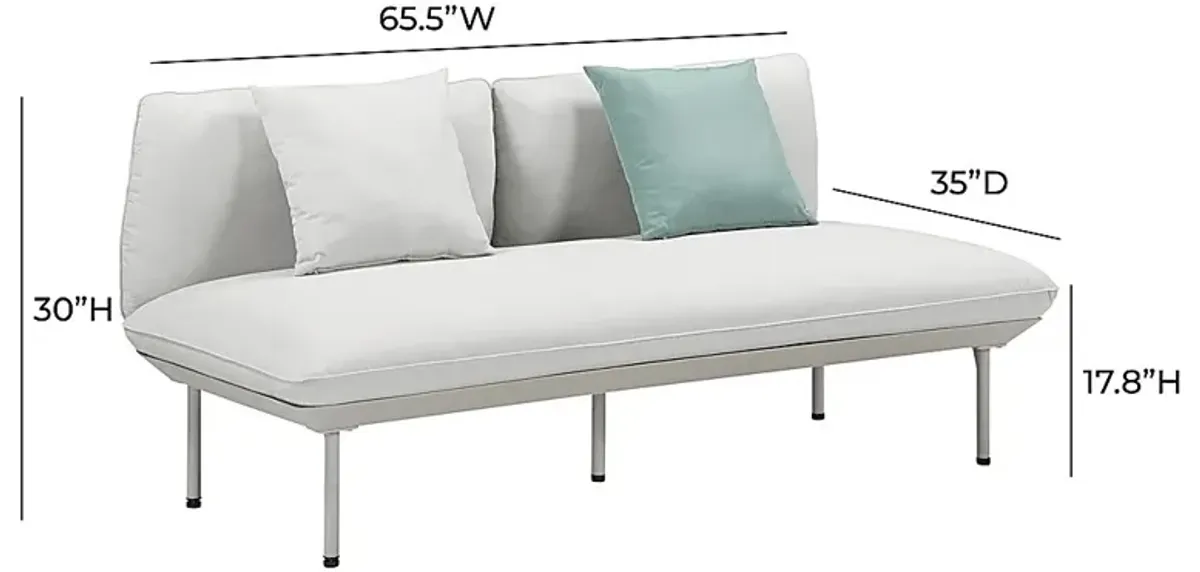 Outdoor Laurine Light Gray Loveseat