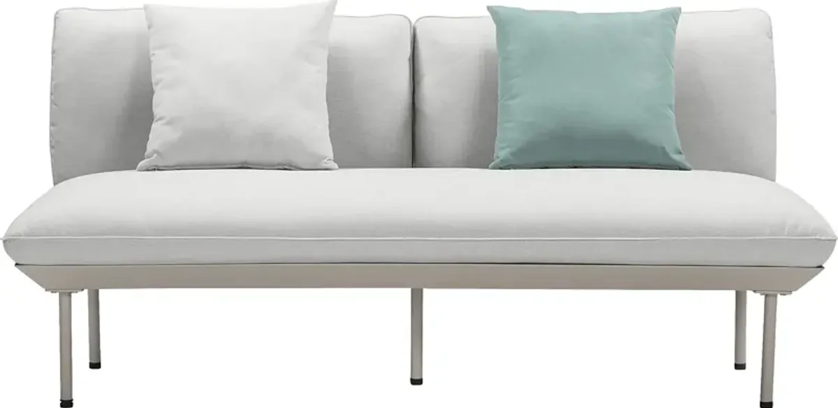 Outdoor Laurine Light Gray Loveseat