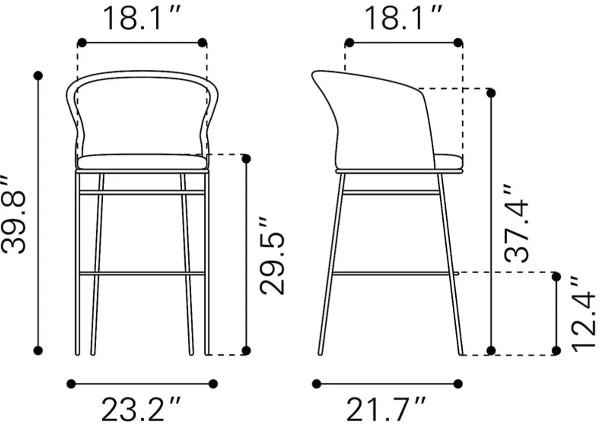 Finneyoaks Black Barstool, Set of 2