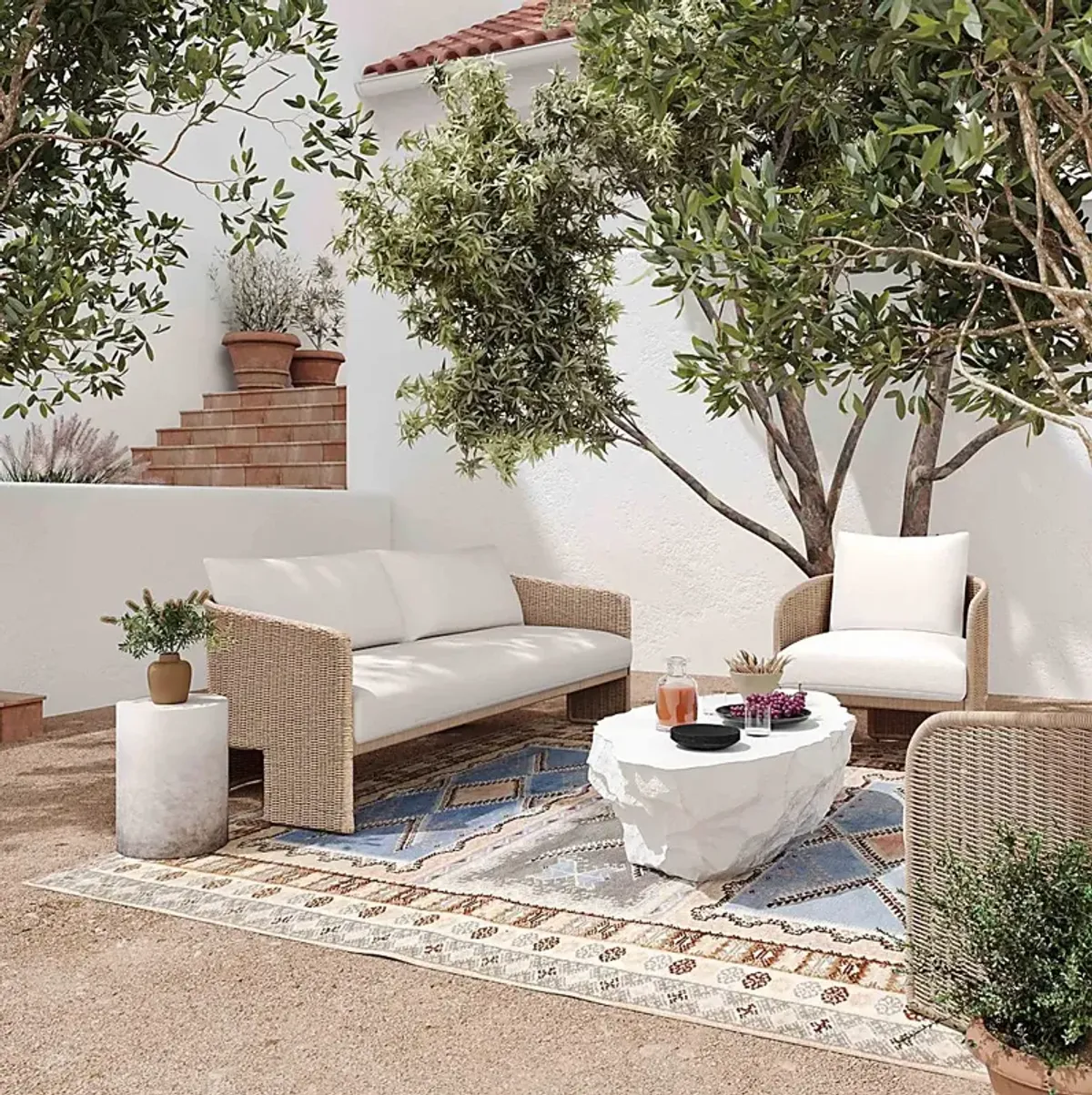 Outdoor Bresnahan Cream Sofa