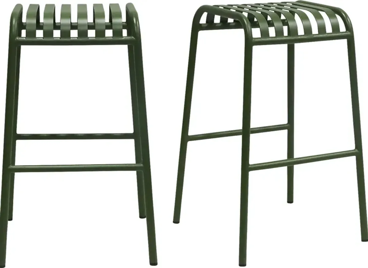 Outdoor Ischia Green Barstool