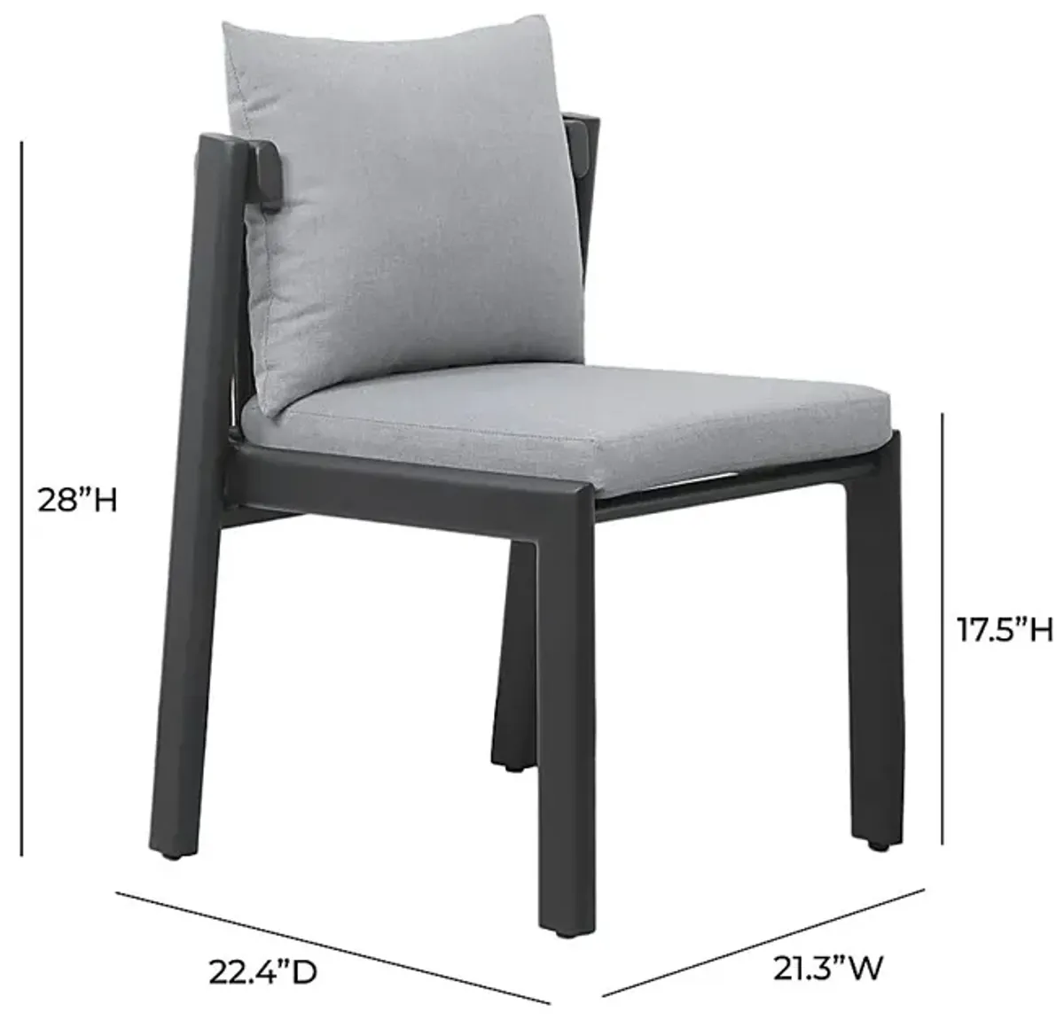 Outdoor Dansington Gray Dining Chair, Set of 2