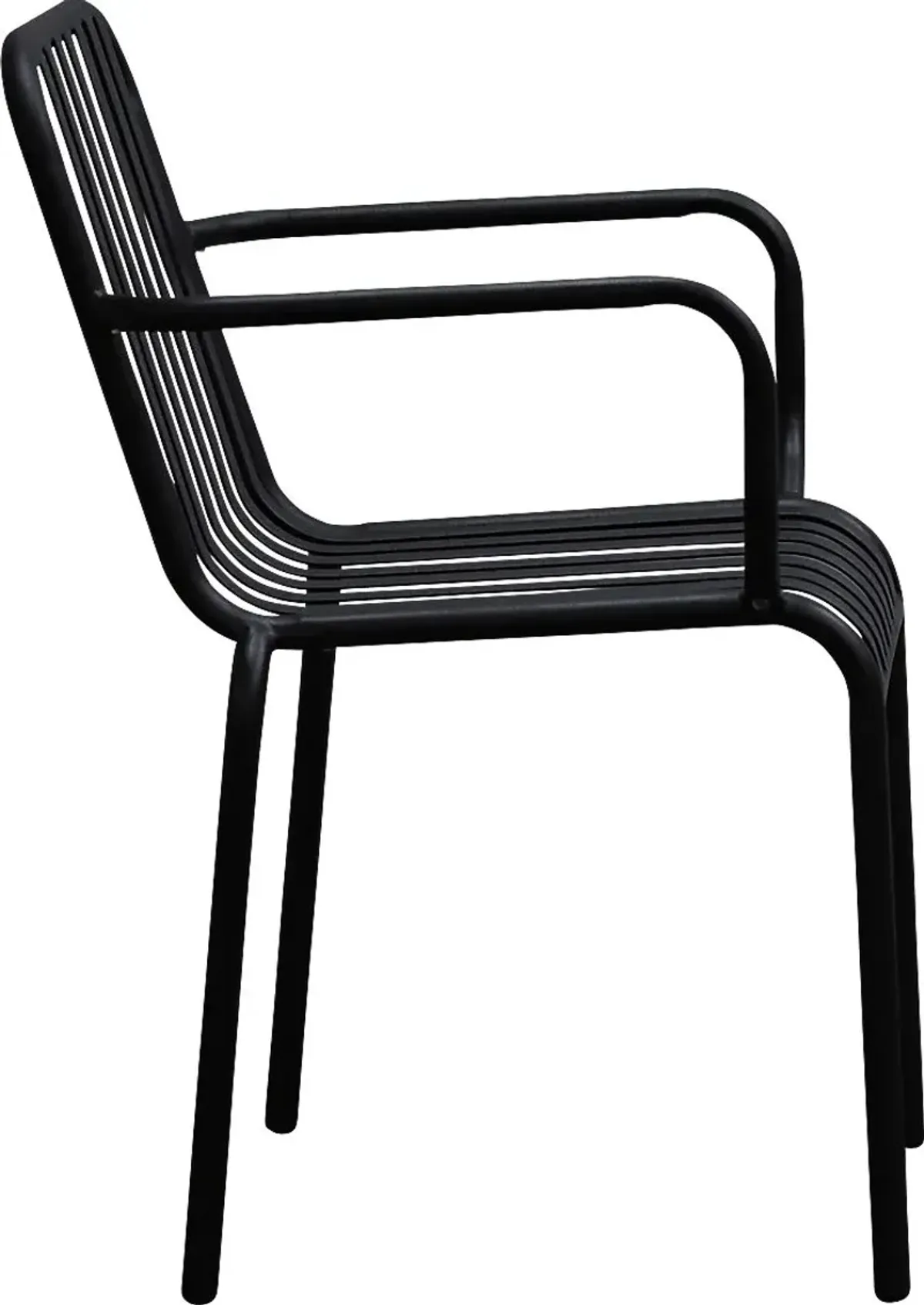 Outdoor Ischia II Black Arm Chair, Set of 2