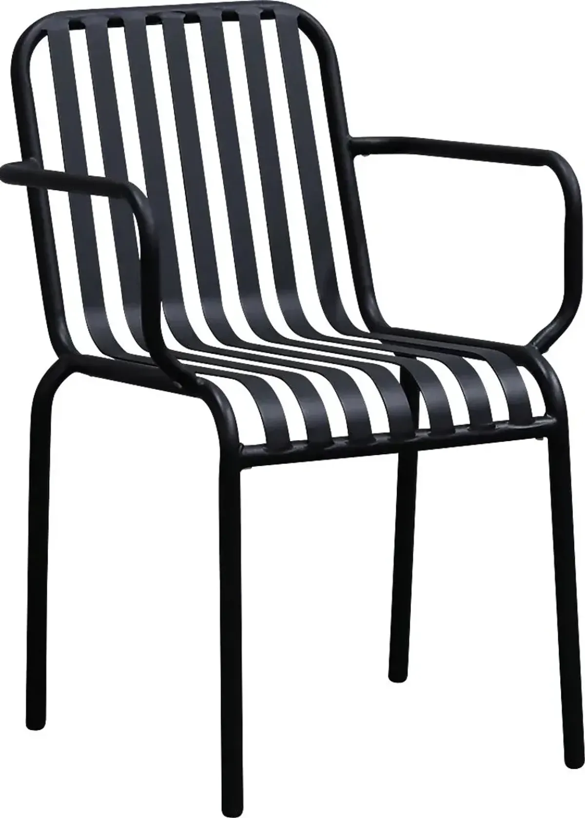 Outdoor Ischia II Black Arm Chair, Set of 2