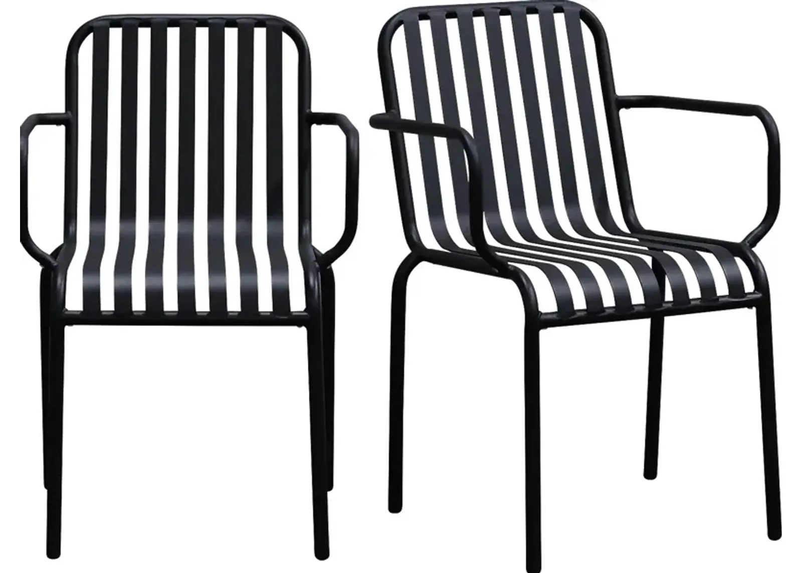 Outdoor Ischia II Black Arm Chair, Set of 2