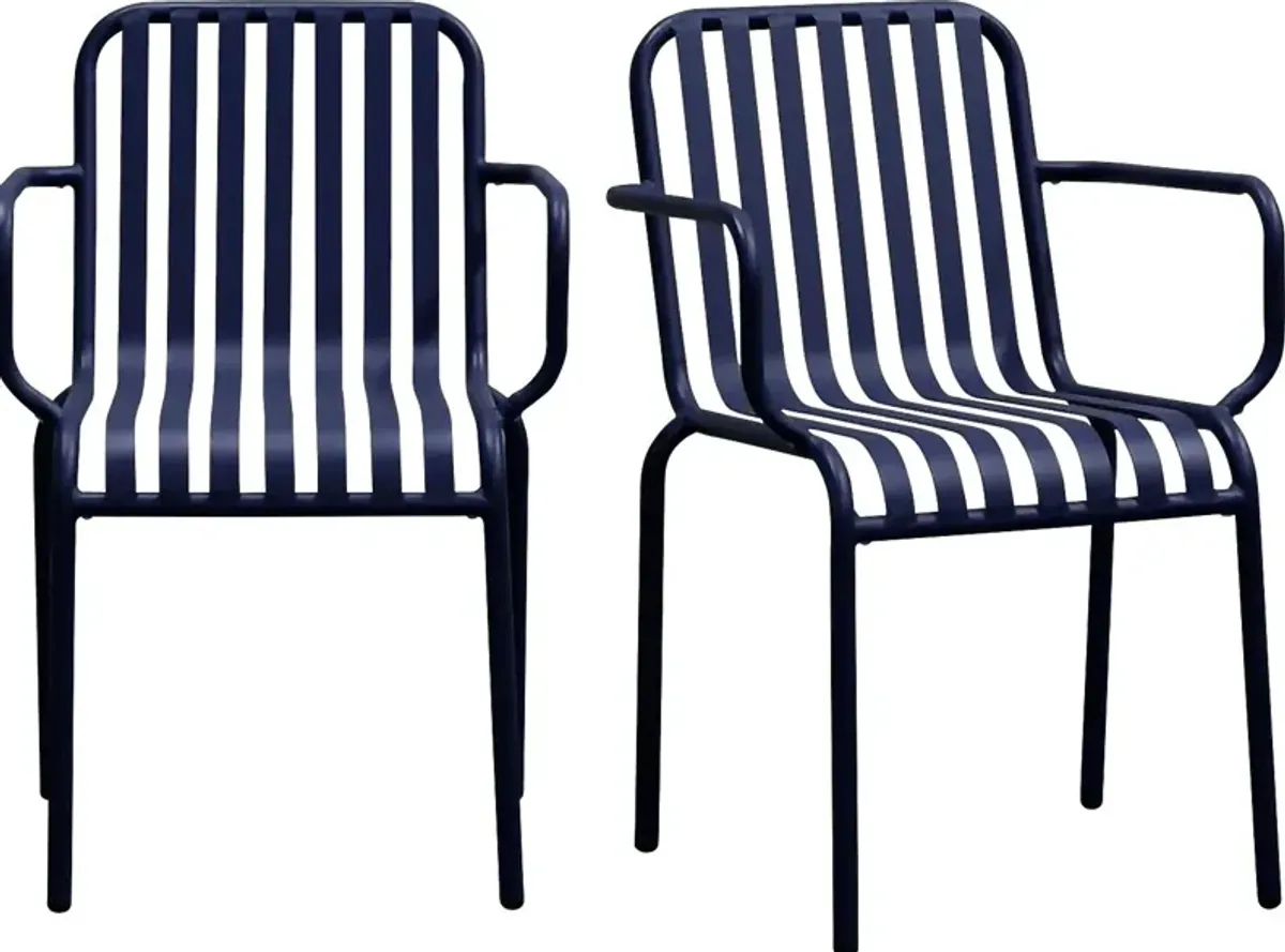 Outdoor Ischia II Blue Arm Chair, Set of 2