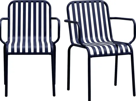Outdoor Ischia II Blue Arm Chair, Set of 2