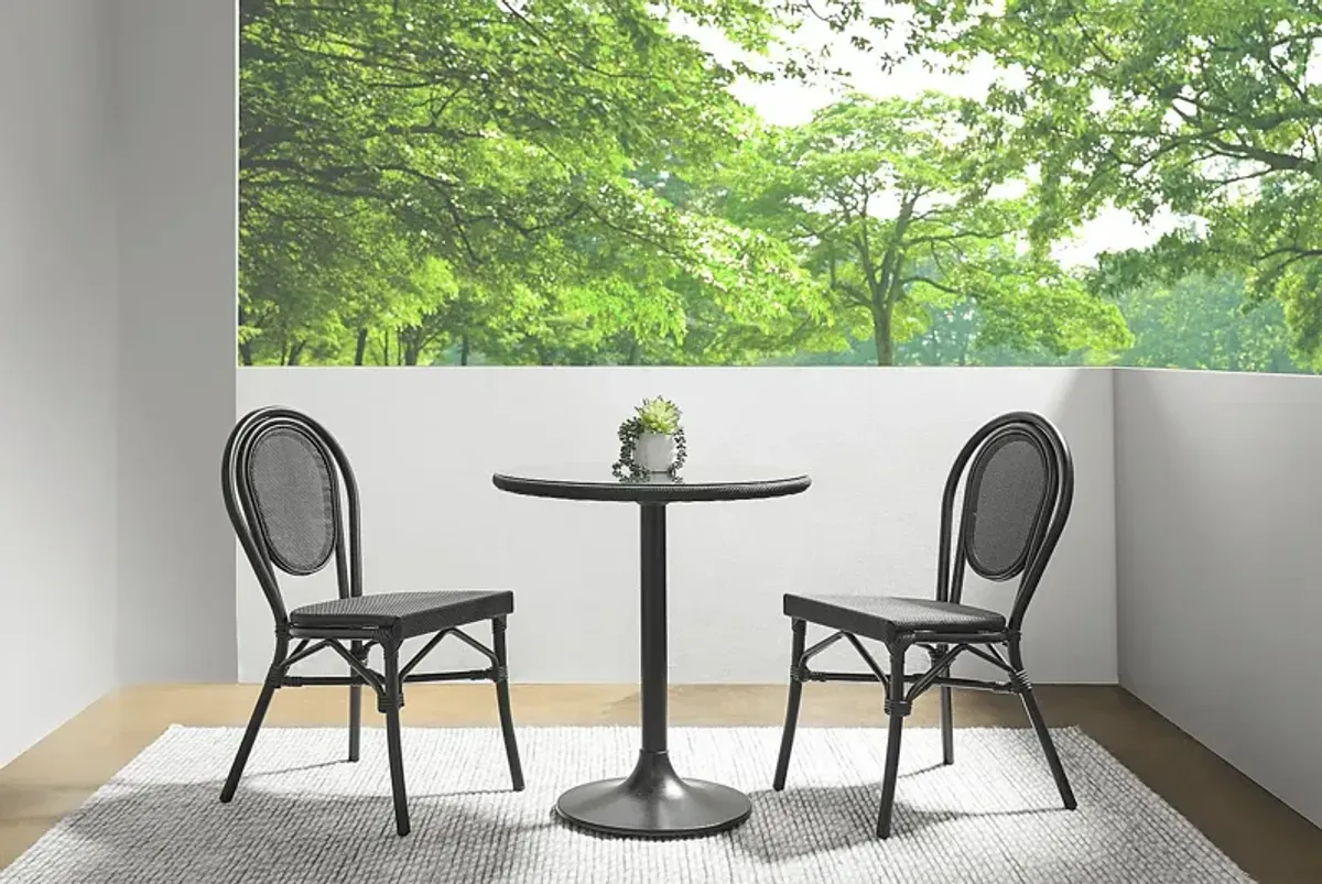 Outdoor Gately Black Dining Chair, Set of 2