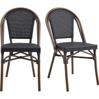 Outdoor Villepigue Black Dining Chair, Set of 2