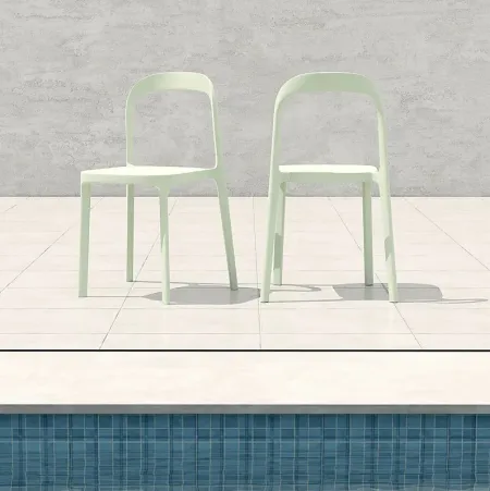 Outdoor Alether Mint Green Dining Chair, Set of 2
