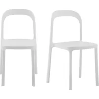 Outdoor Alether White Dining Chair, Set of 2
