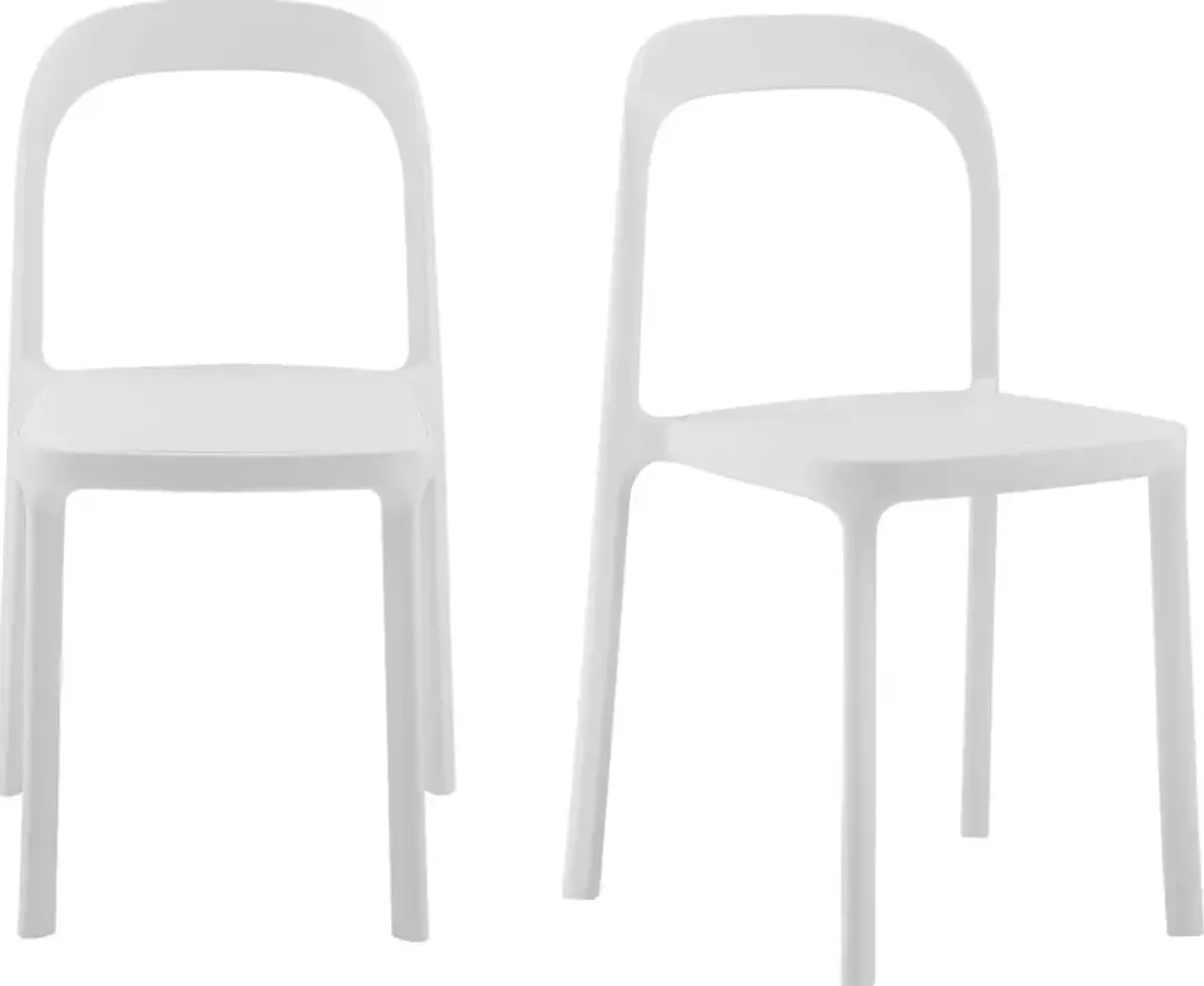 Outdoor Alether White Dining Chair, Set of 2