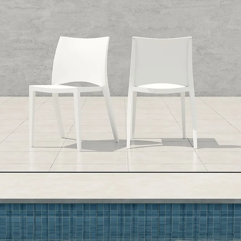 Outdoor Amyamanda White Dining Chair, Set of 2