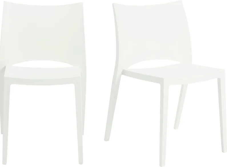 Outdoor Amyamanda White Dining Chair, Set of 2