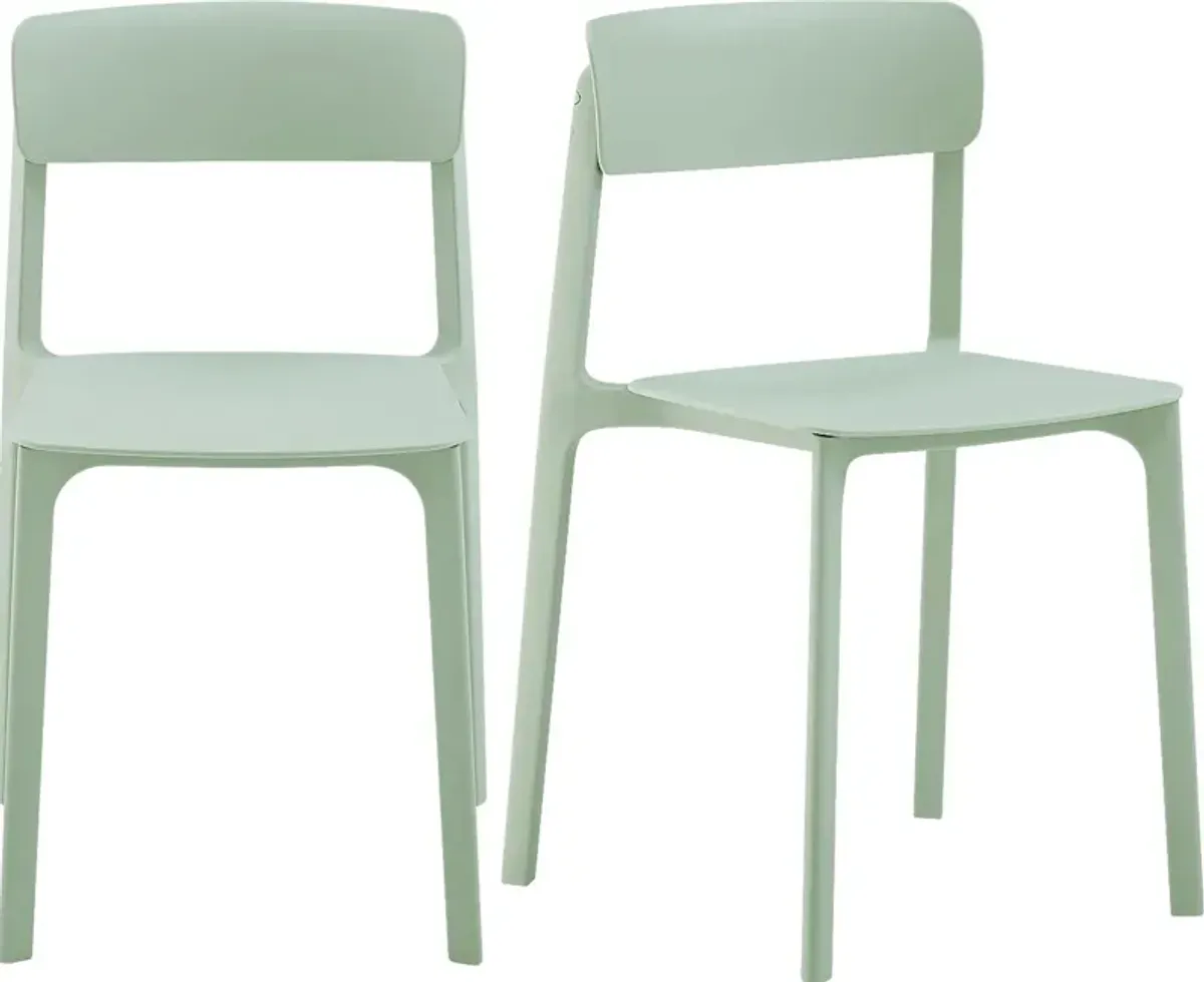 Outdoor Hartzog Mint Green Dining Chair, Set of 2