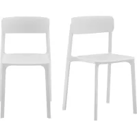 Outdoor Hartzog White Dining Chair, Set of 2