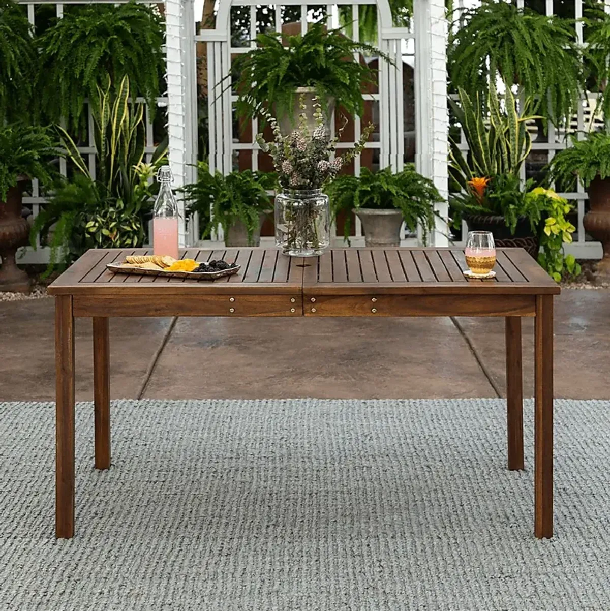 Skillman Dark Brown Outdoor Dining Table