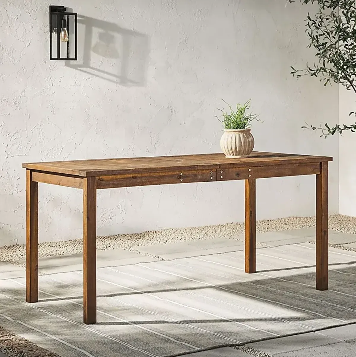 Skillman Dark Brown Outdoor Dining Table