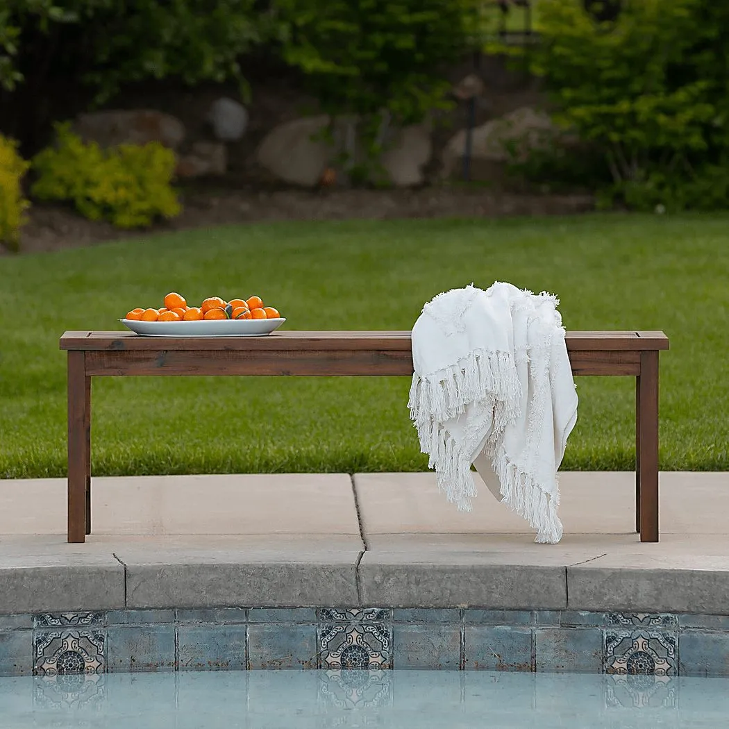 Outdoor Nasser Dark Brown Bench