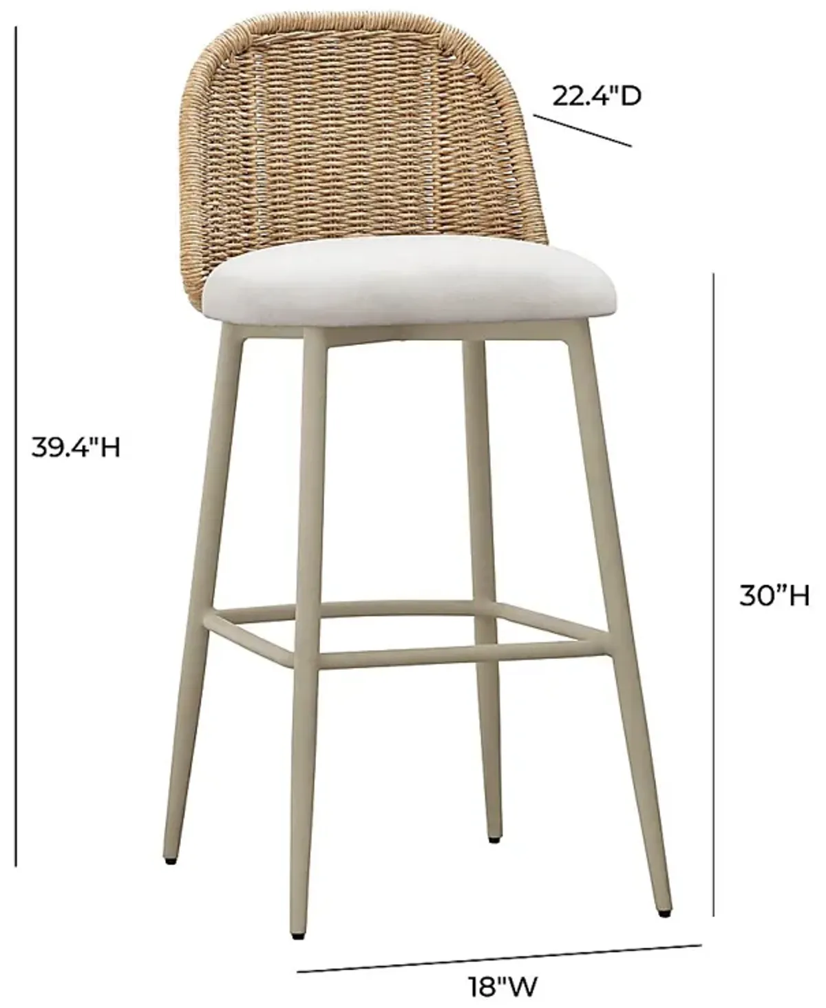 Outdoor Bresnahan Cream Barstool