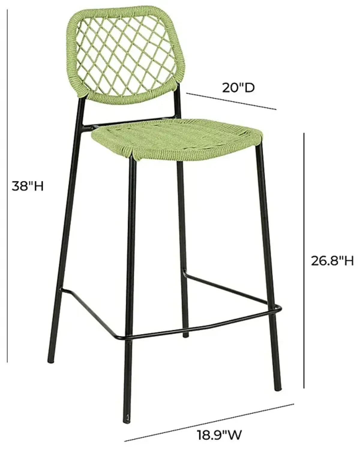 Outdoor Aquetong Green Counter Stool