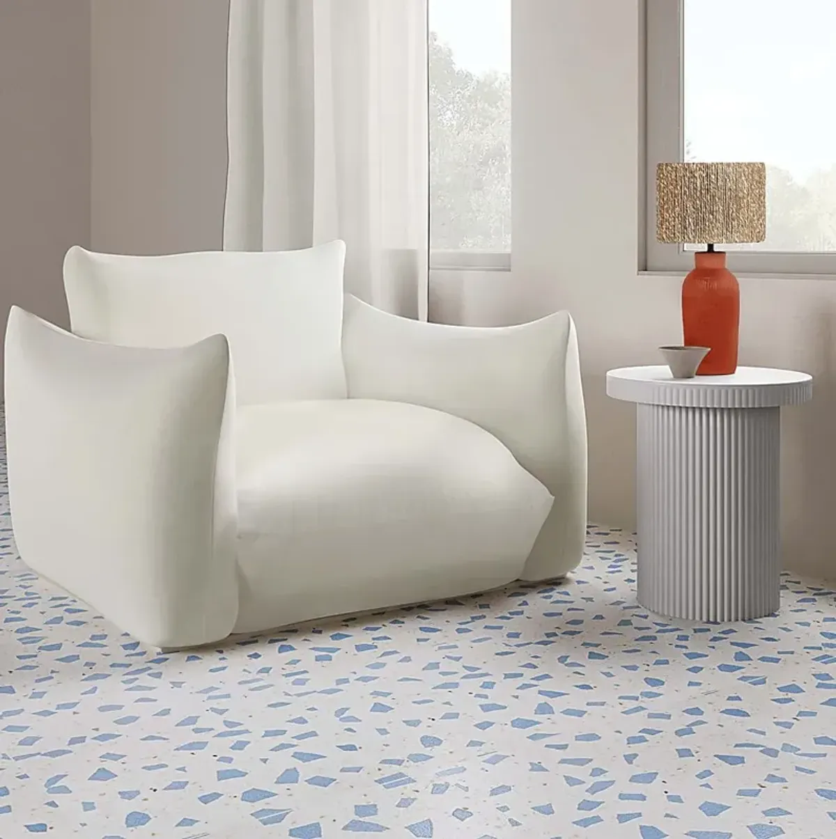 Outdoor Bowater White End Table