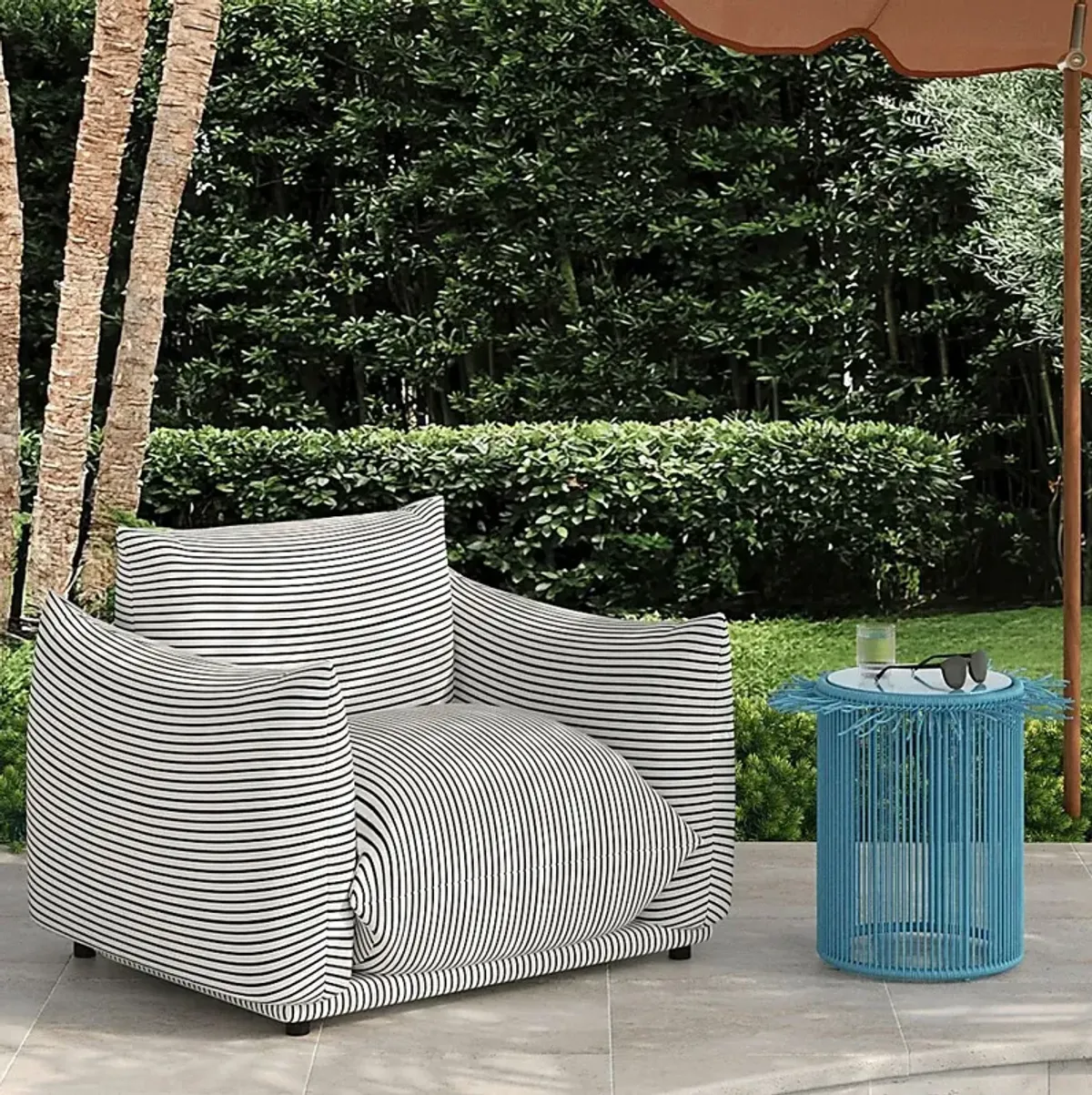 Outdoor Krouse Blue End Table