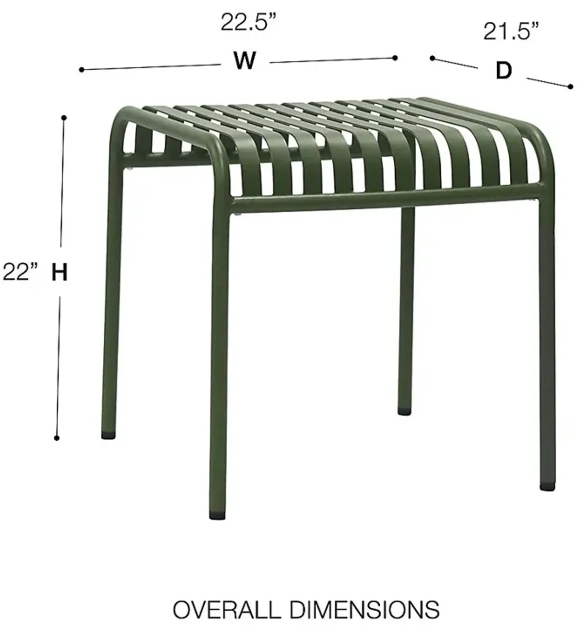 Outdoor Ischia Green End Table