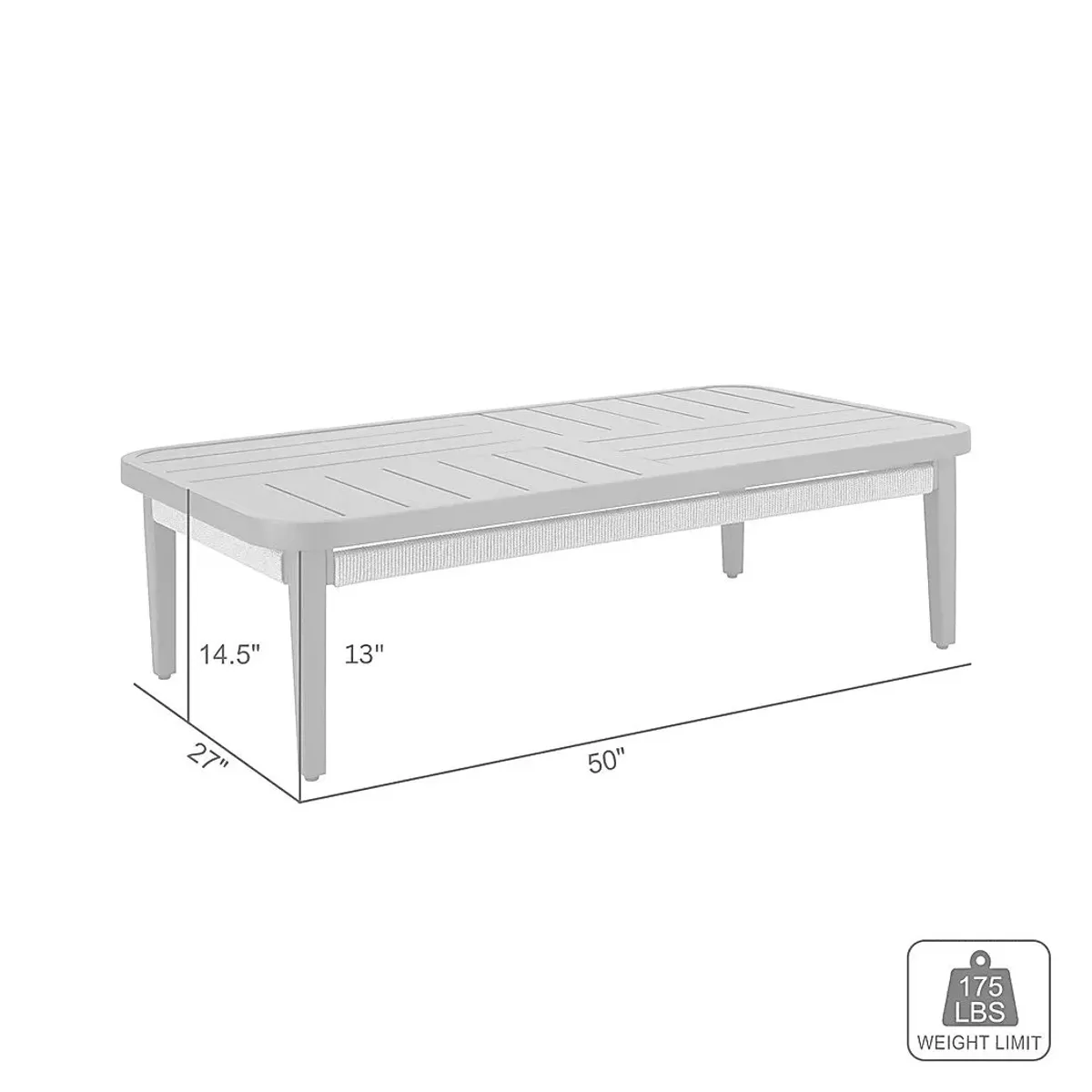 Outdoor Virdover Gray Cocktail Table