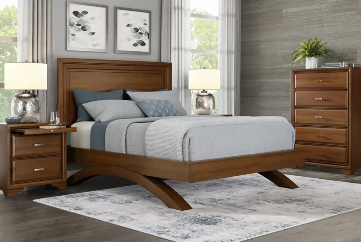 Belcourt Brown Cherry 5 Pc King Panel Arch Bedroom