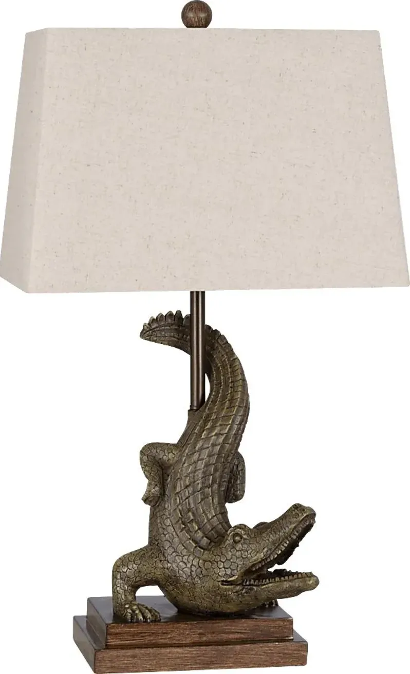 Geary Oaks Green Lamp