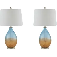 Justice Alley Blue Lamp, Set of 2
